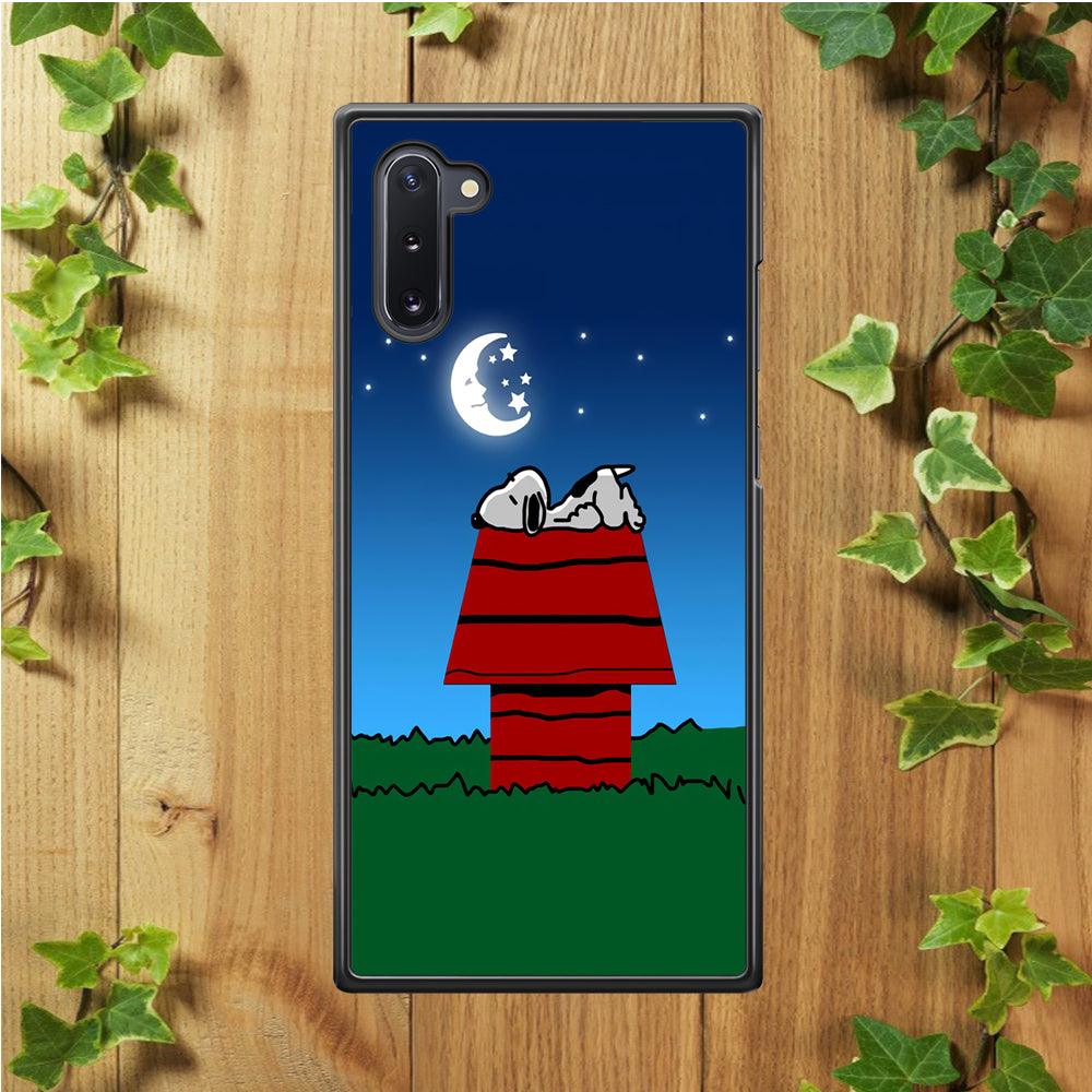 Snoopy Sleeps at Night Samsung Galaxy Note 10 Case-Plastic / Full Wrap (3D Case)-Xtracase