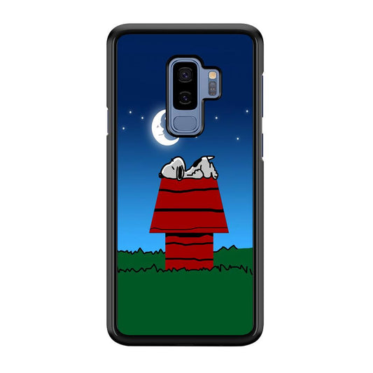 Snoopy Sleeps at Night Samsung Galaxy S9 Plus Case-Plastic / Full Wrap (3D Case)-Xtracase