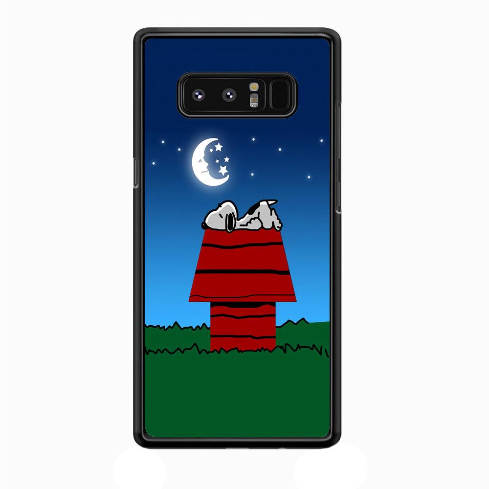 Snoopy Sleeps at Night Samsung Galaxy Note 8 Case-Plastic / Full Wrap (3D Case)-Xtracase