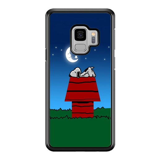 Snoopy Sleeps at Night Samsung Galaxy S9 Case-Plastic / Full Wrap (3D Case)-Xtracase