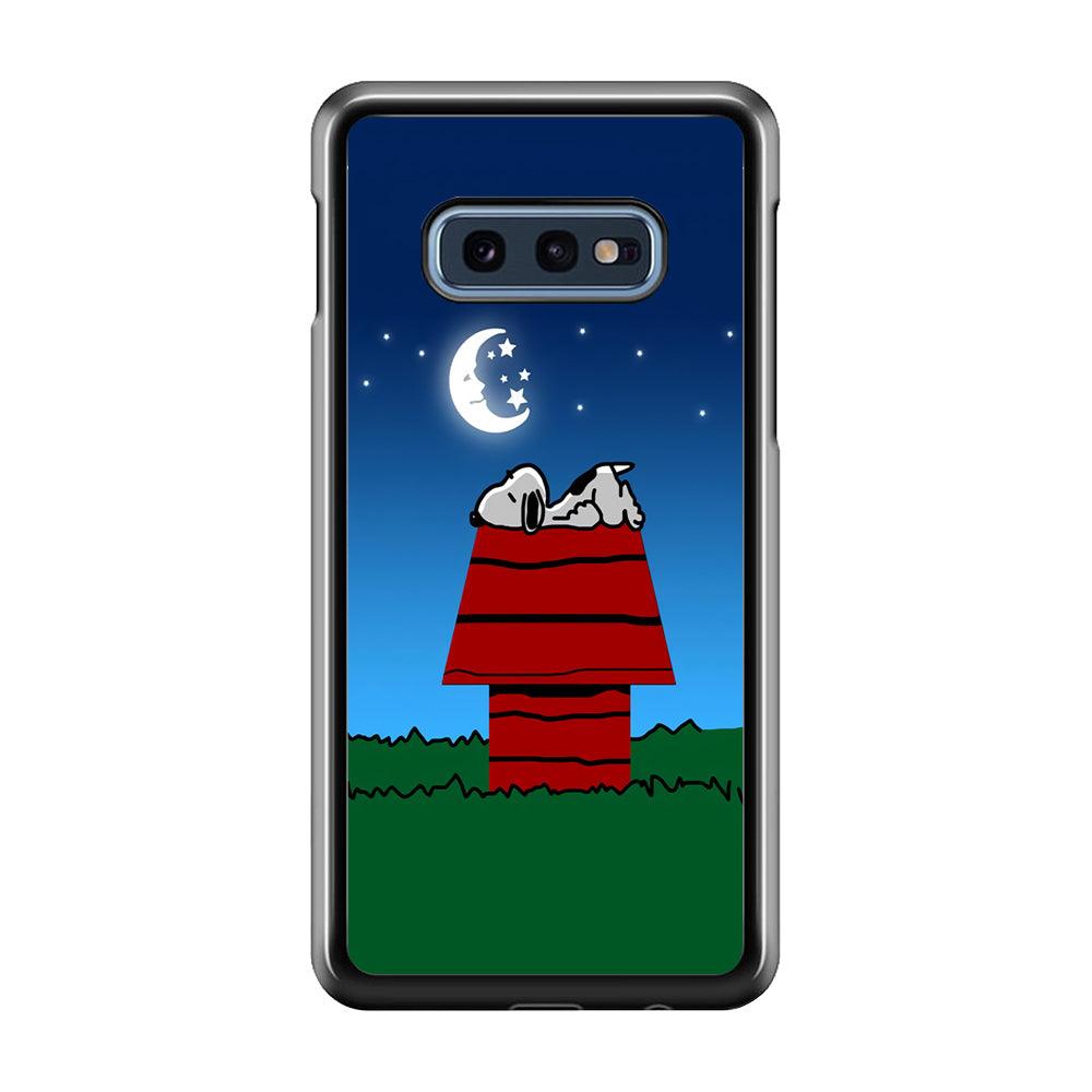 Snoopy Sleeps at Night Samsung Galaxy S10E Case-Plastic / Full Wrap (3D Case)-Xtracase