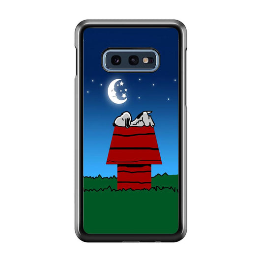 Snoopy Sleeps at Night Samsung Galaxy S10E Case-Plastic / Full Wrap (3D Case)-Xtracase