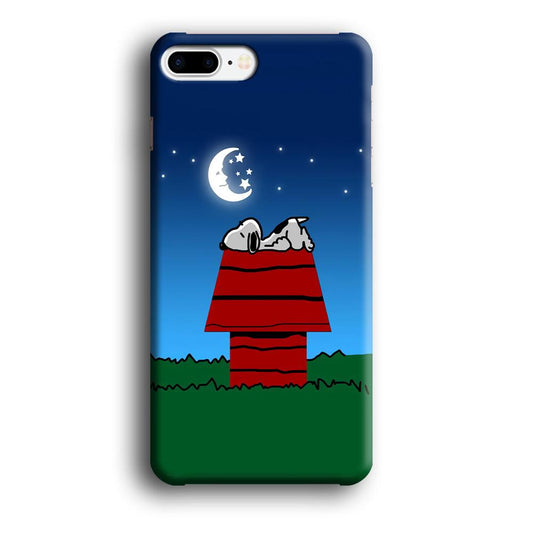 Snoopy Sleeps at Night iPhone 8 Plus Case-Plastic / Full Wrap (3D Case)-Xtracase