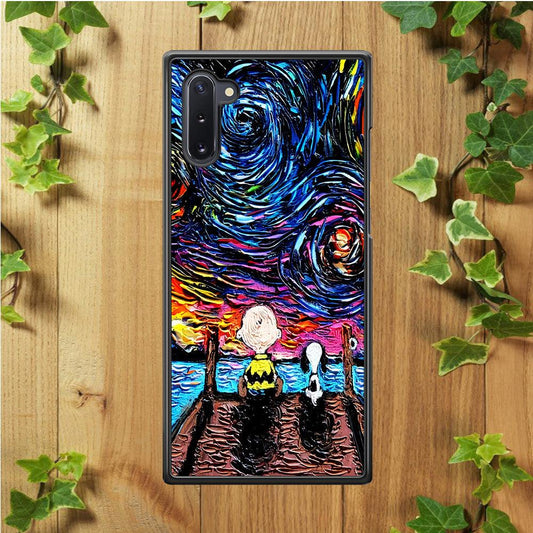 Snoopy Van Gogh's Starry Night Samsung Galaxy Note 10 Case-Plastic / Full Wrap (3D Case)-Xtracase