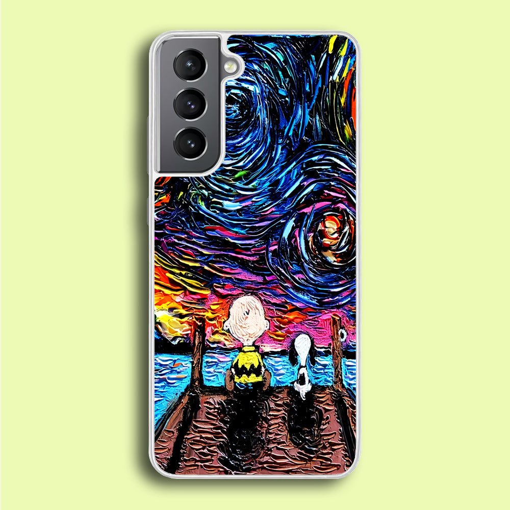 Snoopy Van Gogh's Starry Night Samsung Galaxy S21 Plus Case
