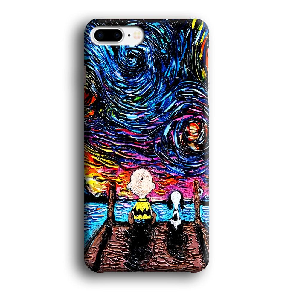 Snoopy Van Gogh's Starry Night iPhone 8 Plus Case-Plastic / Full Wrap (3D Case)-Xtracase