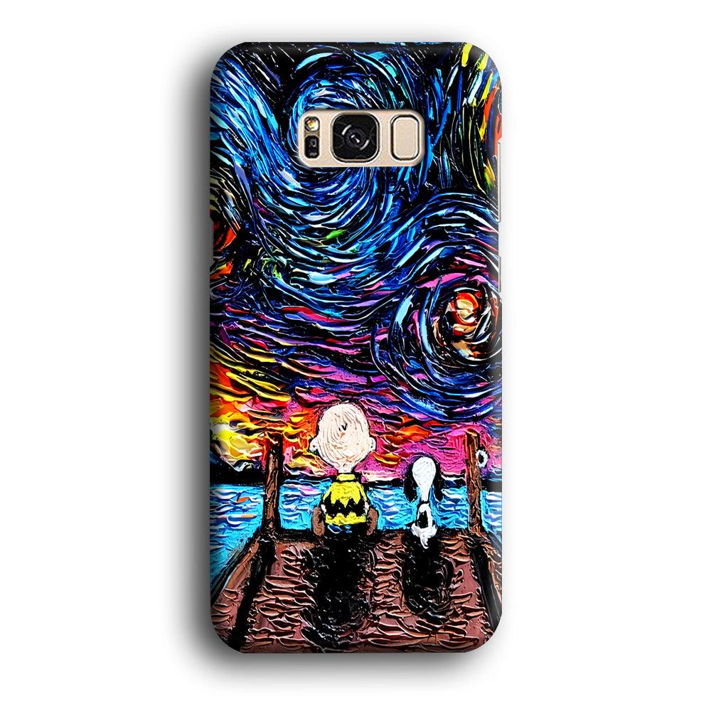 Snoopy Van Gogh's Starry Night Samsung Galaxy S8 Case-Plastic / Full Wrap (3D Case)-Xtracase