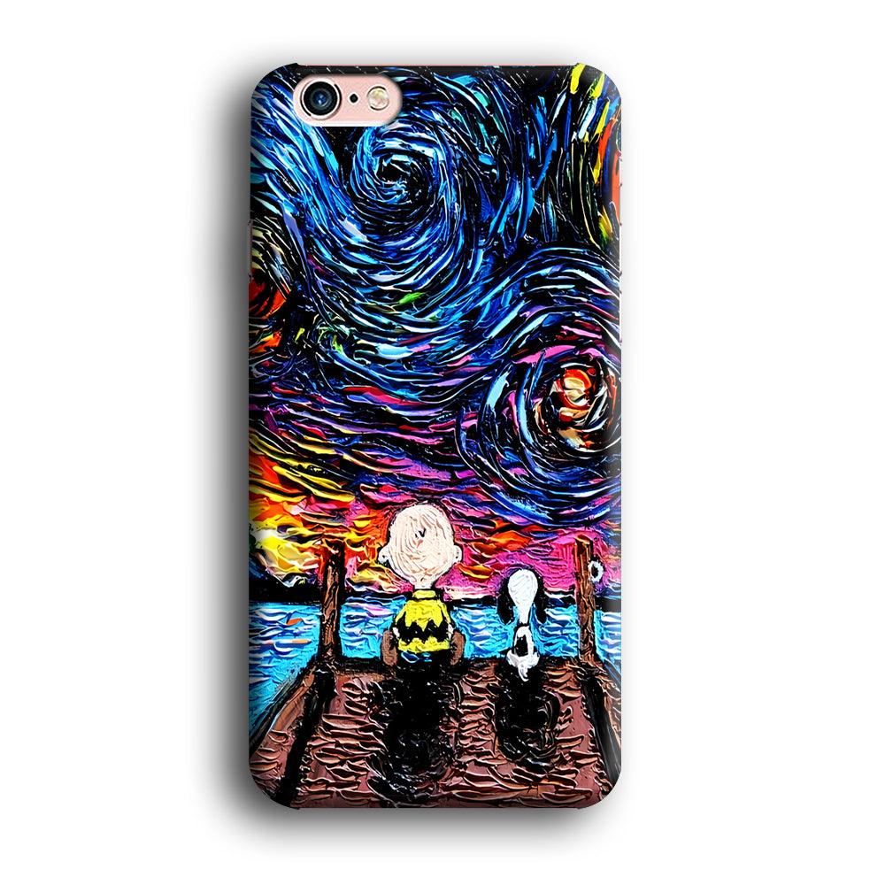 Snoopy Van Gogh's Starry Night iPhone 6 | 6s Case-Plastic / Full Wrap (3D Case)-Xtracase