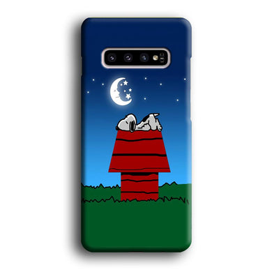 Snoopy Sleeps at Night Samsung Galaxy S10 Case