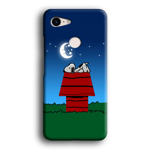 Snoopy Sleeps at Night Google Pixel 3 3D Case
