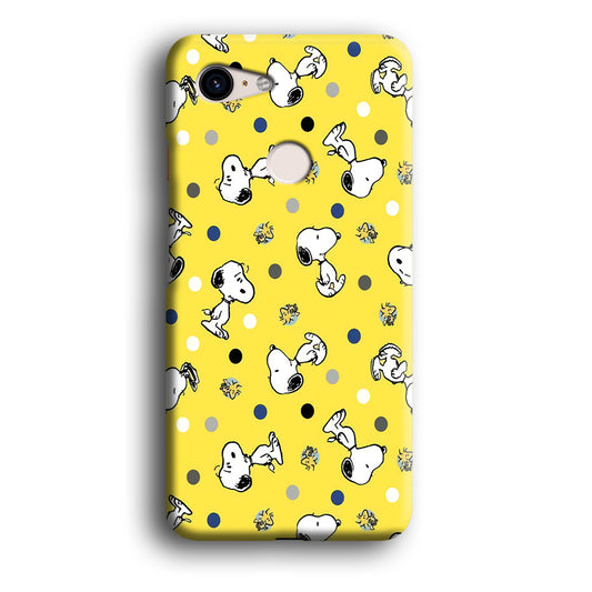 Snoopy and Woodstock Yellow Polka Google Pixel 3 3D Case