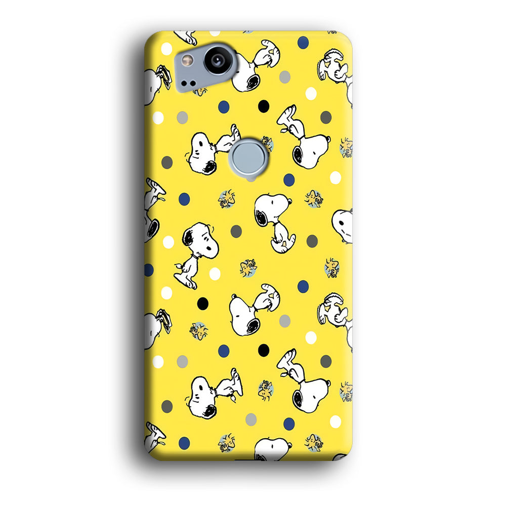 Snoopy and Woodstock Yellow Polka Google Pixel 2 3D Case