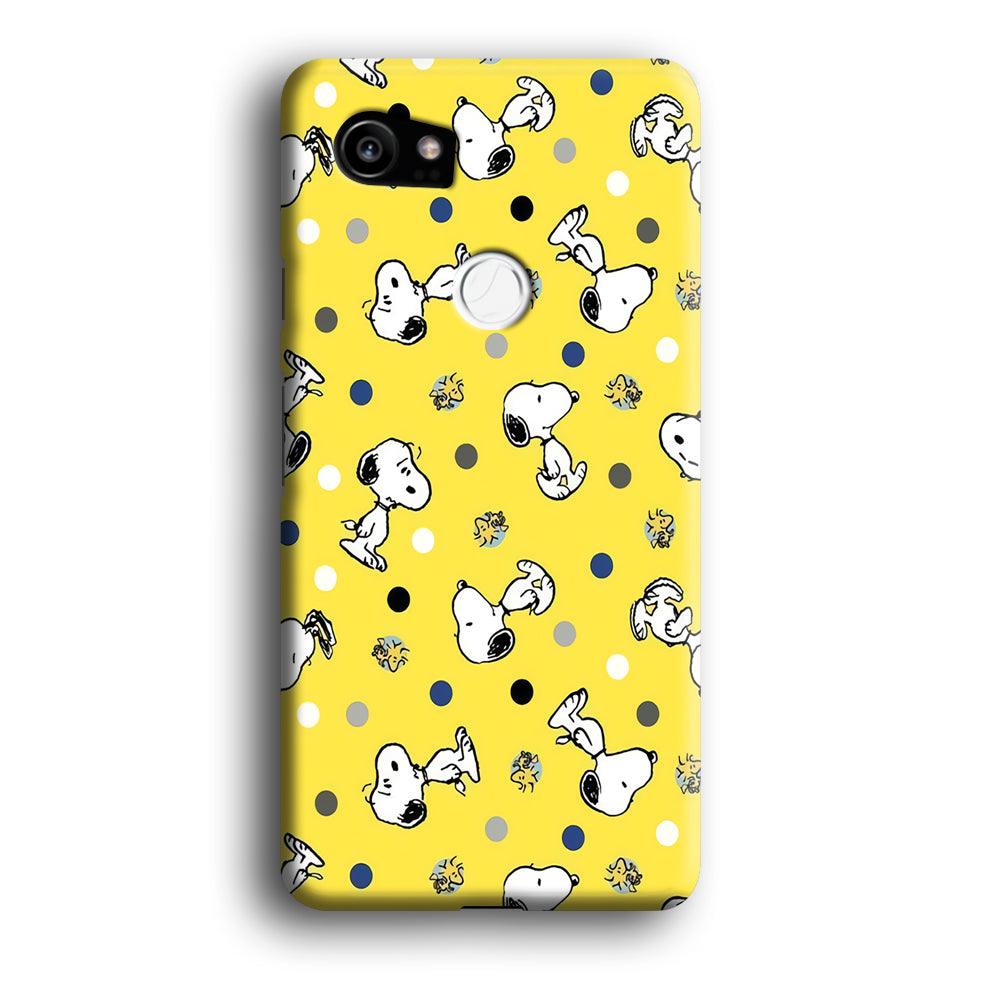 Snoopy and Woodstock Yellow Polka Google Pixel 2 XL 3D Case-Xtracase