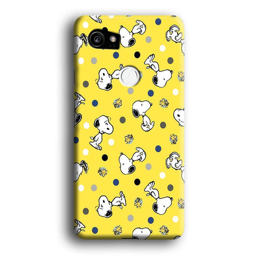Snoopy and Woodstock Yellow Polka Google Pixel 2 XL 3D Case-Xtracase