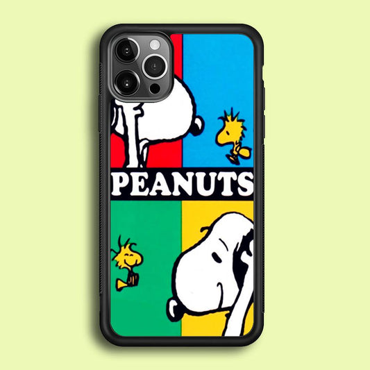 Snoopy and Woodstock iPhone 12 Pro Case-Rubber / Black (2D Case)-Xtracase