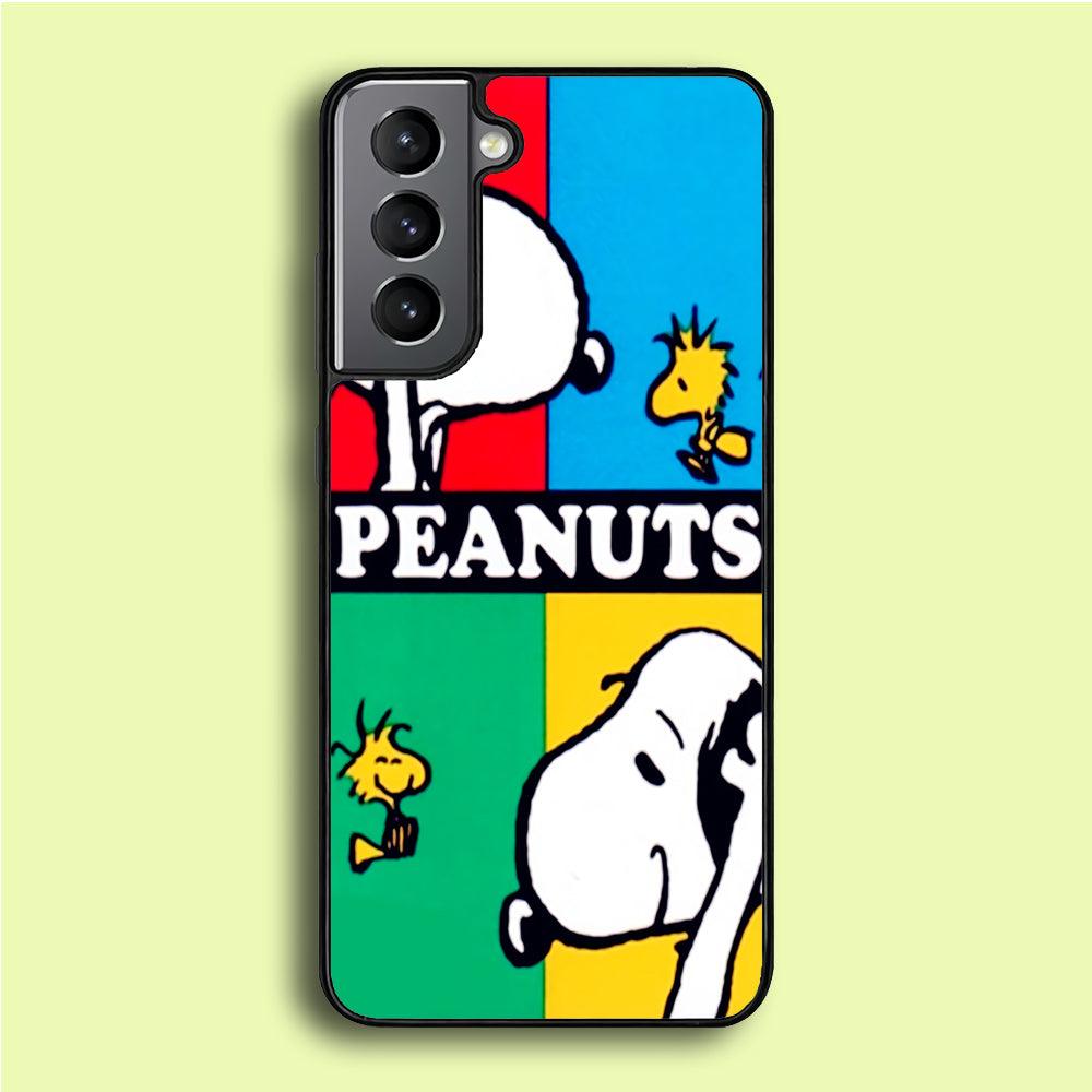 Snoopy and Woodstock Samsung Galaxy S21 Plus Case-Rubber / White (2D Case)-Xtracase