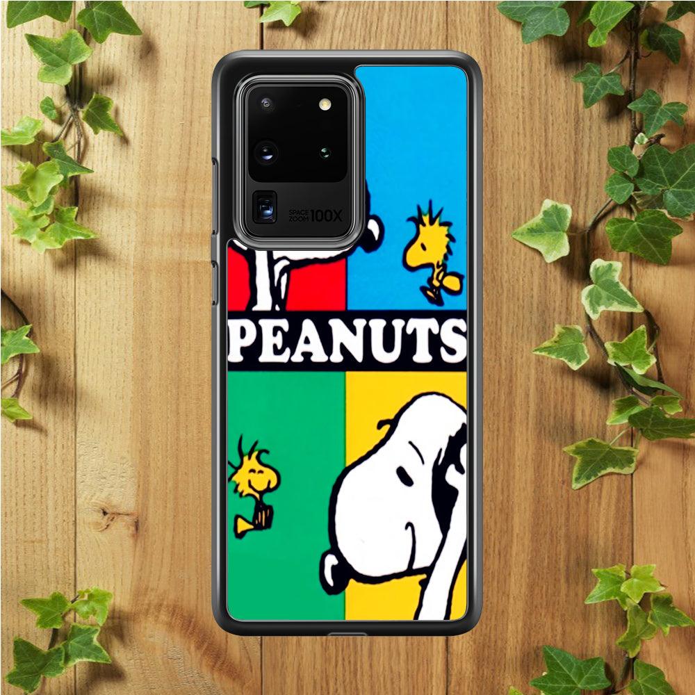 Snoopy and Woodstock Samsung Galaxy S20 Ultra Case-Rubber / White (2D Case)-Xtracase