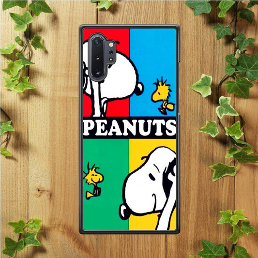 Snoopy and Woodstock Samsung Galaxy Note 10 Plus Case-Rubber / Black (2D Case)-Xtracase