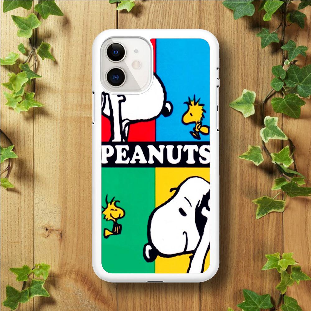 Snoopy and Woodstock iPhone 11 Case-Rubber / White (2D Case)-Xtracase