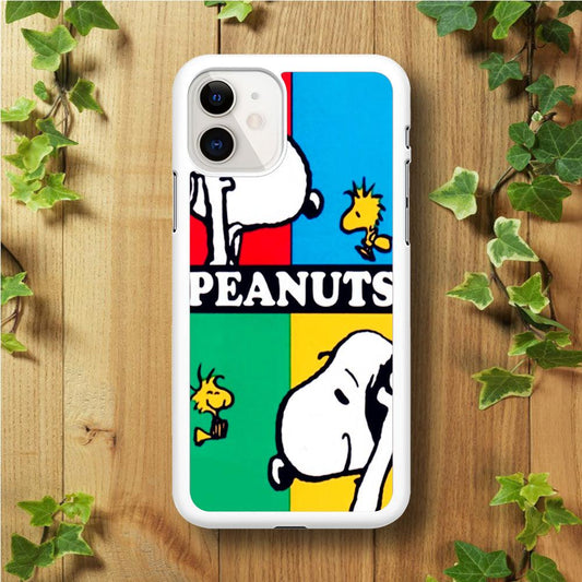 Snoopy and Woodstock iPhone 11 Case-Rubber / White (2D Case)-Xtracase