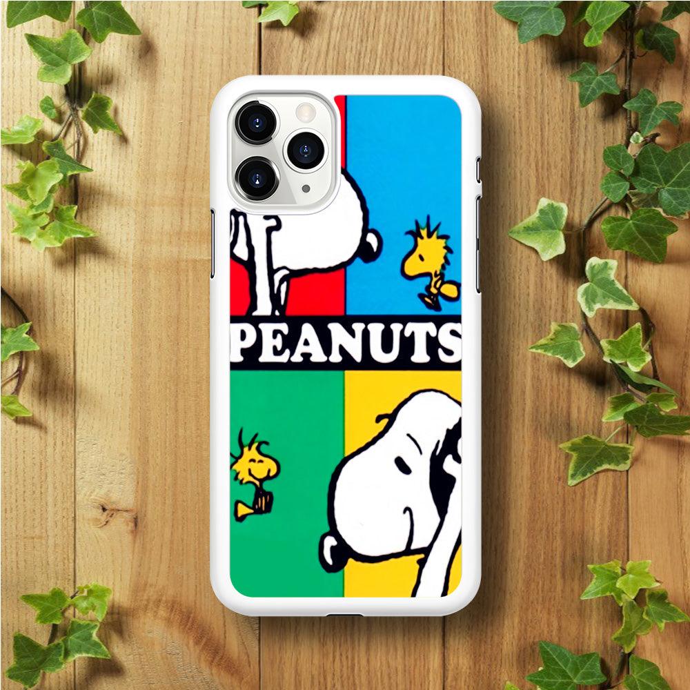 Snoopy and Woodstock iPhone 11 Pro Max Case-Rubber / White (2D Case)-Xtracase