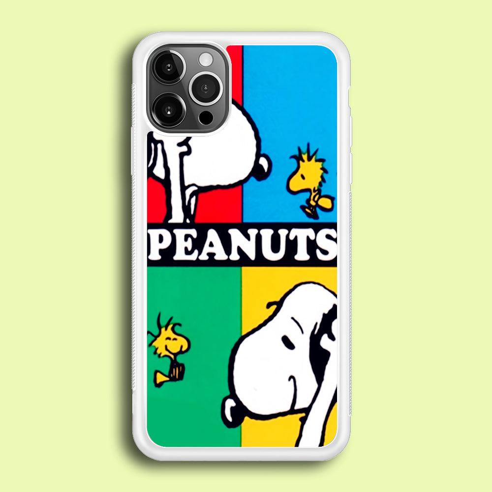 Snoopy and Woodstock iPhone 12 Pro Case-Rubber / White (2D Case)-Xtracase