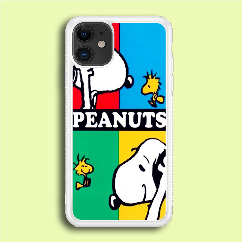 Snoopy and Woodstock iPhone 12 Case-Rubber / White (2D Case)-Xtracase
