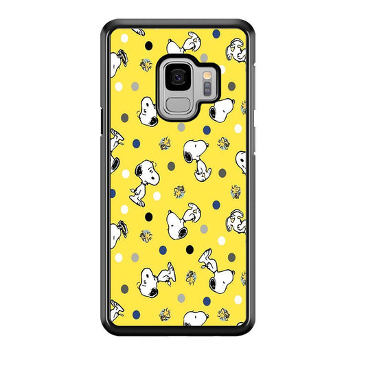 Snoopy and Woodstock Yellow Polka Samsung Galaxy S9 Case-Plastic / Full Wrap (3D Case)-Xtracase