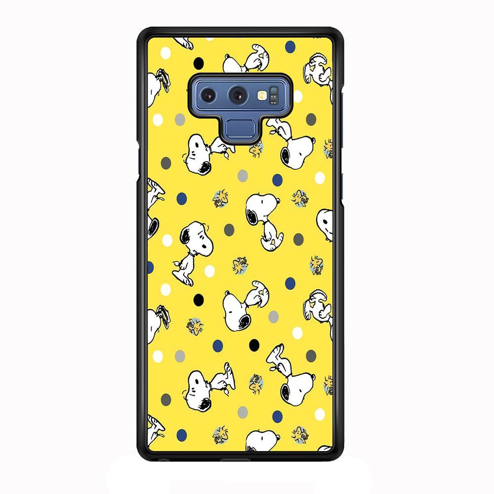 Snoopy and Woodstock Yellow Polka Samsung Galaxy Note 9 Case-Plastic / Full Wrap (3D Case)-Xtracase