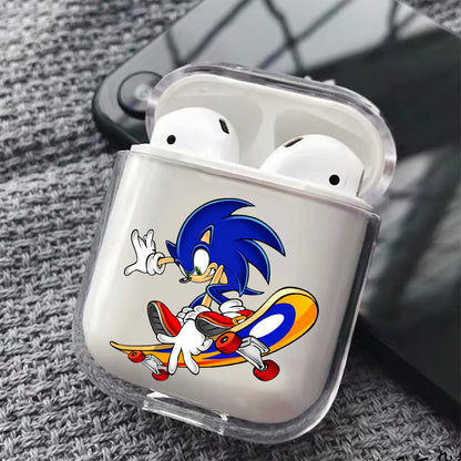 Sonic Play Skateboard Hard Plastic Protective Clear Case Cover For Apple Airpods
