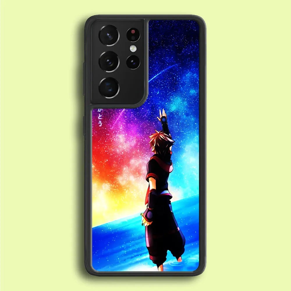 Sora Kingdom Hearts Samsung Galaxy S25 Ultra Case-Rubber / Black (2D Case)-Xtracase