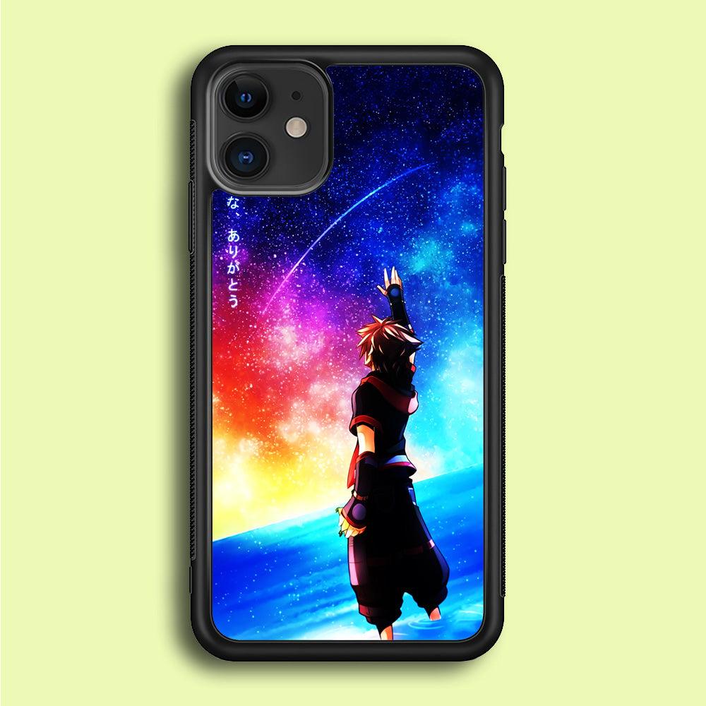 Sora Kingdom Hearts iPhone 12 Mini Case-Rubber / Black (2D Case)-Xtracase