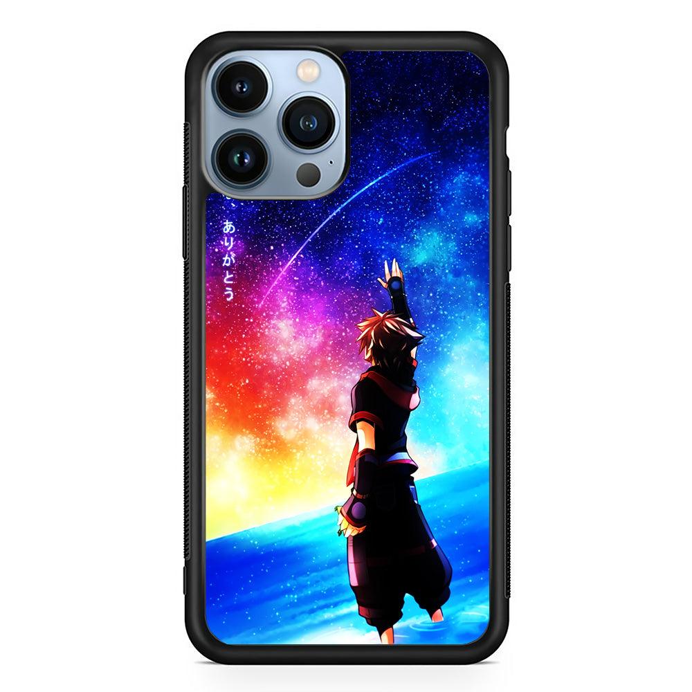 Sora Kingdom Hearts iPhone 13 Pro Max Case-Rubber / Black (2D Case)-Xtracase