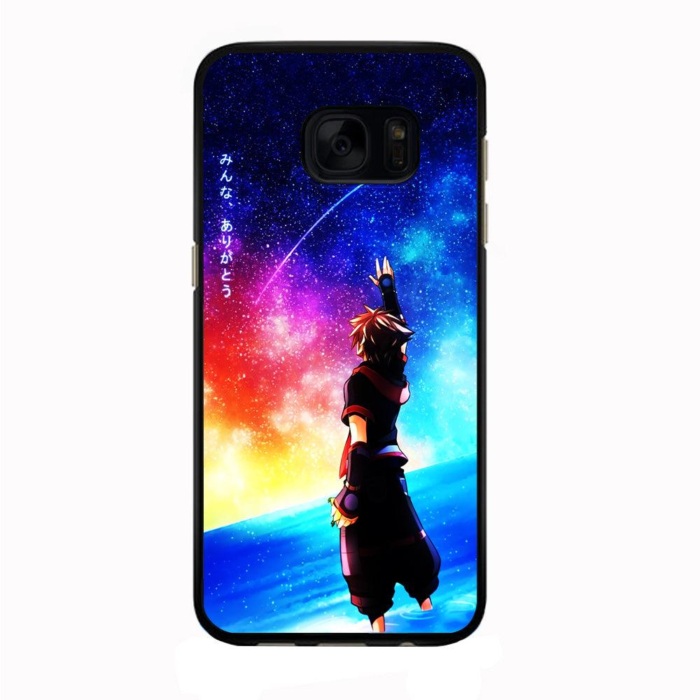 Sora Kingdom Hearts Samsung Galaxy S7 Edge Case-Rubber / Black (2D Case)-Xtracase