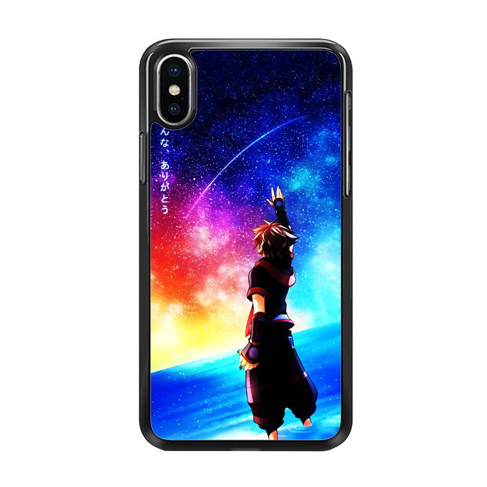 Sora Kingdom Hearts iPhone Xs Max Case-Rubber / Black (2D Case)-Xtracase