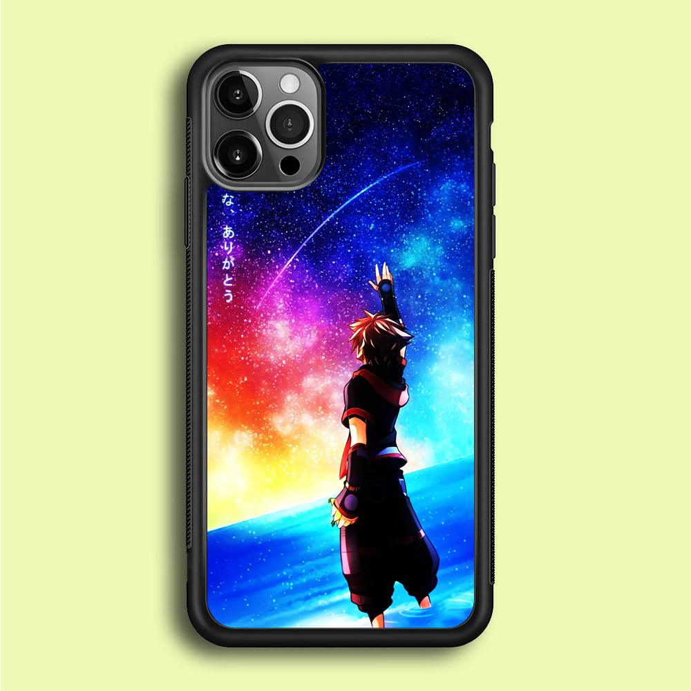 Sora Kingdom Hearts iPhone 12 Pro Case-Rubber / Black (2D Case)-Xtracase