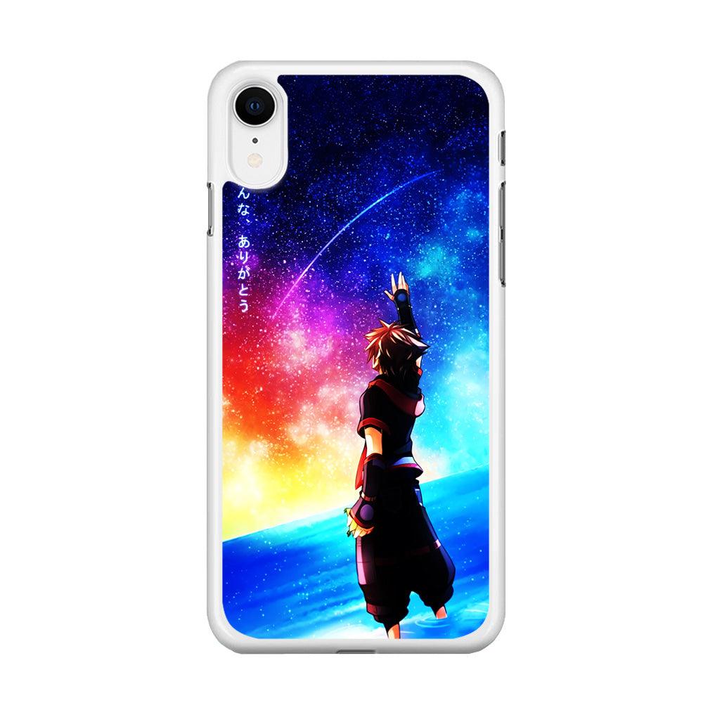 Sora Kingdom Hearts iPhone XR Case-Rubber / White (2D Case)-Xtracase