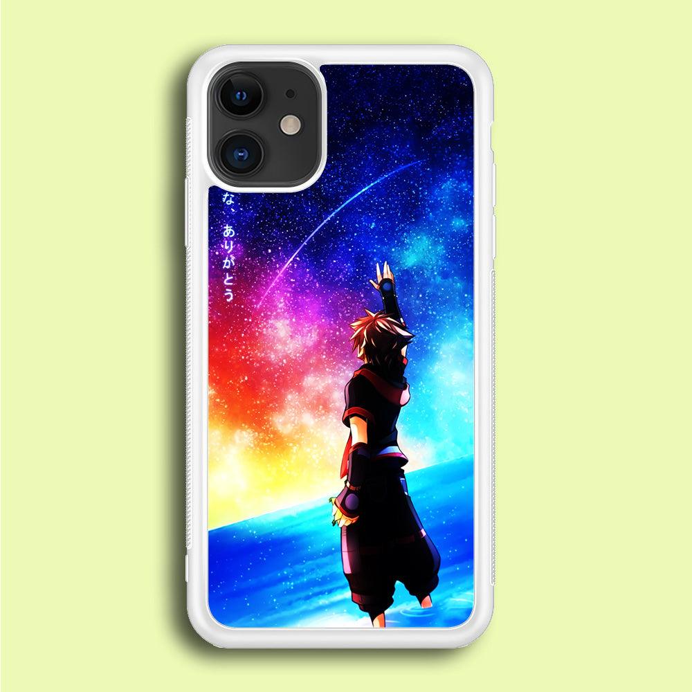 Sora Kingdom Hearts iPhone 12 Case-Rubber / White (2D Case)-Xtracase