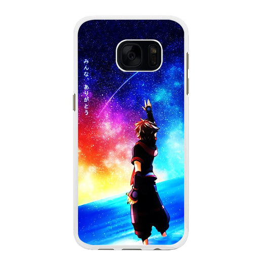 Sora Kingdom Hearts Samsung Galaxy S7 Edge Case-Rubber / White (2D Case)-Xtracase