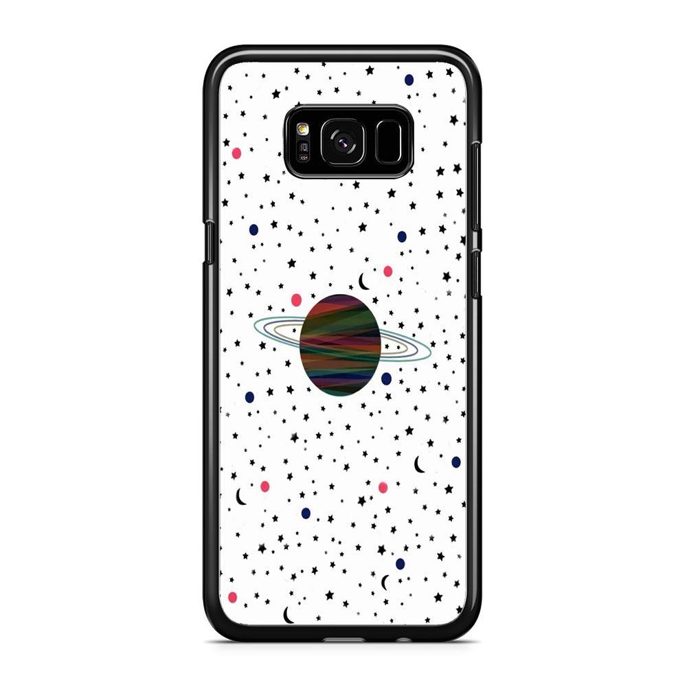 Space Pattern 001 Samsung Galaxy S8 Plus Case-Rubber / Black (2D Case)-Xtracase