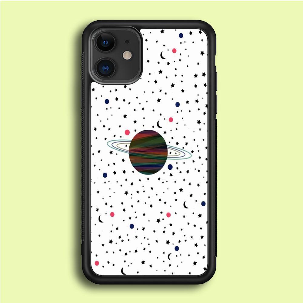 Space Pattern 001 iPhone 12 Mini Case-Rubber / Black (2D Case)-Xtracase