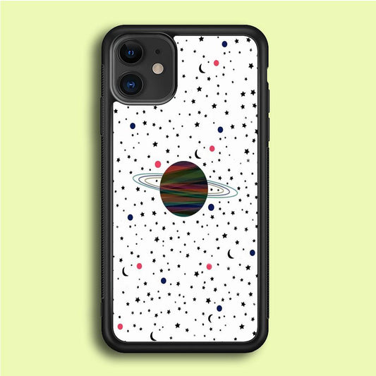 Space Pattern 001 iPhone 12 Mini Case-Rubber / Black (2D Case)-Xtracase
