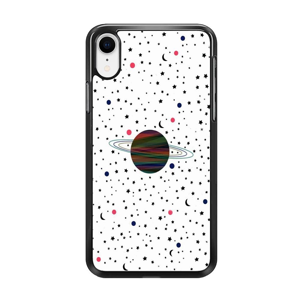 Space Pattern 001 iPhone XR Case-Rubber / Black (2D Case)-Xtracase