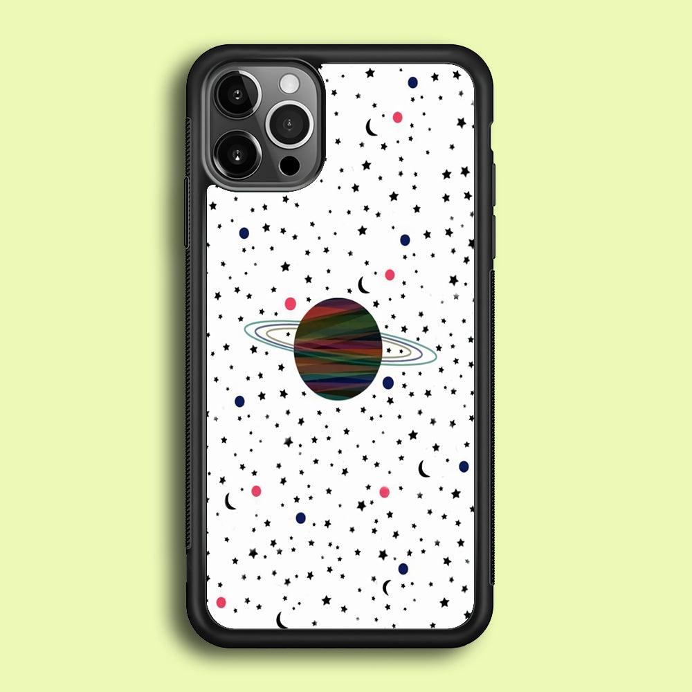 Space Pattern 001 iPhone 12 Pro Case-Rubber / Black (2D Case)-Xtracase