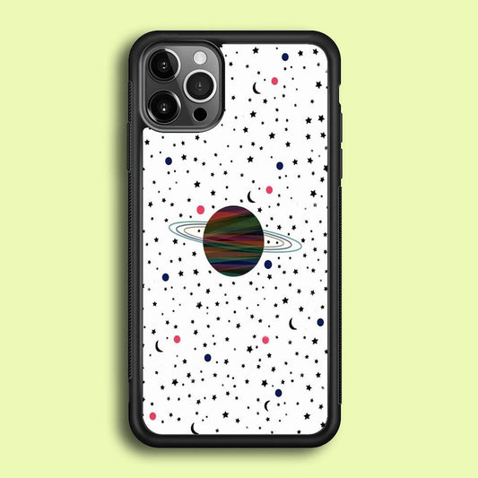 Space Pattern 001 iPhone 12 Pro Case-Rubber / Black (2D Case)-Xtracase