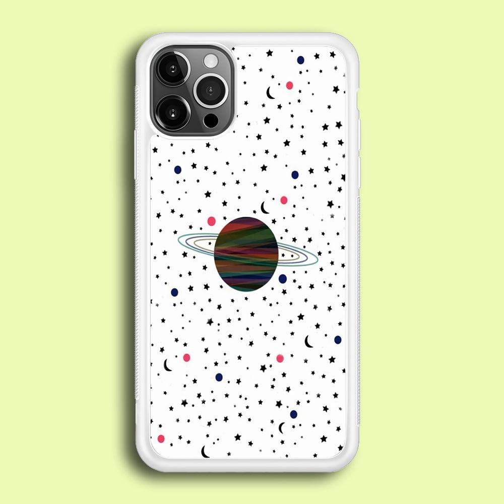Space Pattern 001 iPhone 12 Pro Case-Rubber / White (2D Case)-Xtracase