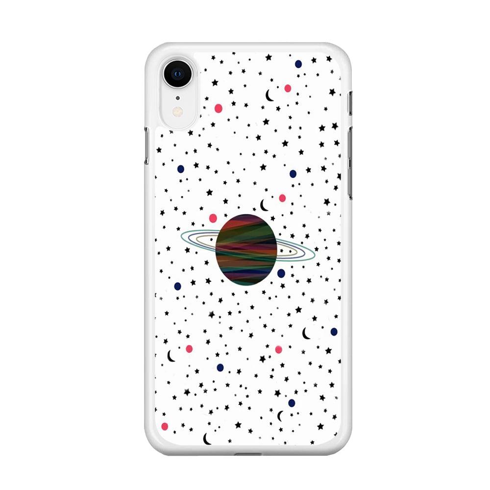 Space Pattern 001 iPhone XR Case-Rubber / White (2D Case)-Xtracase