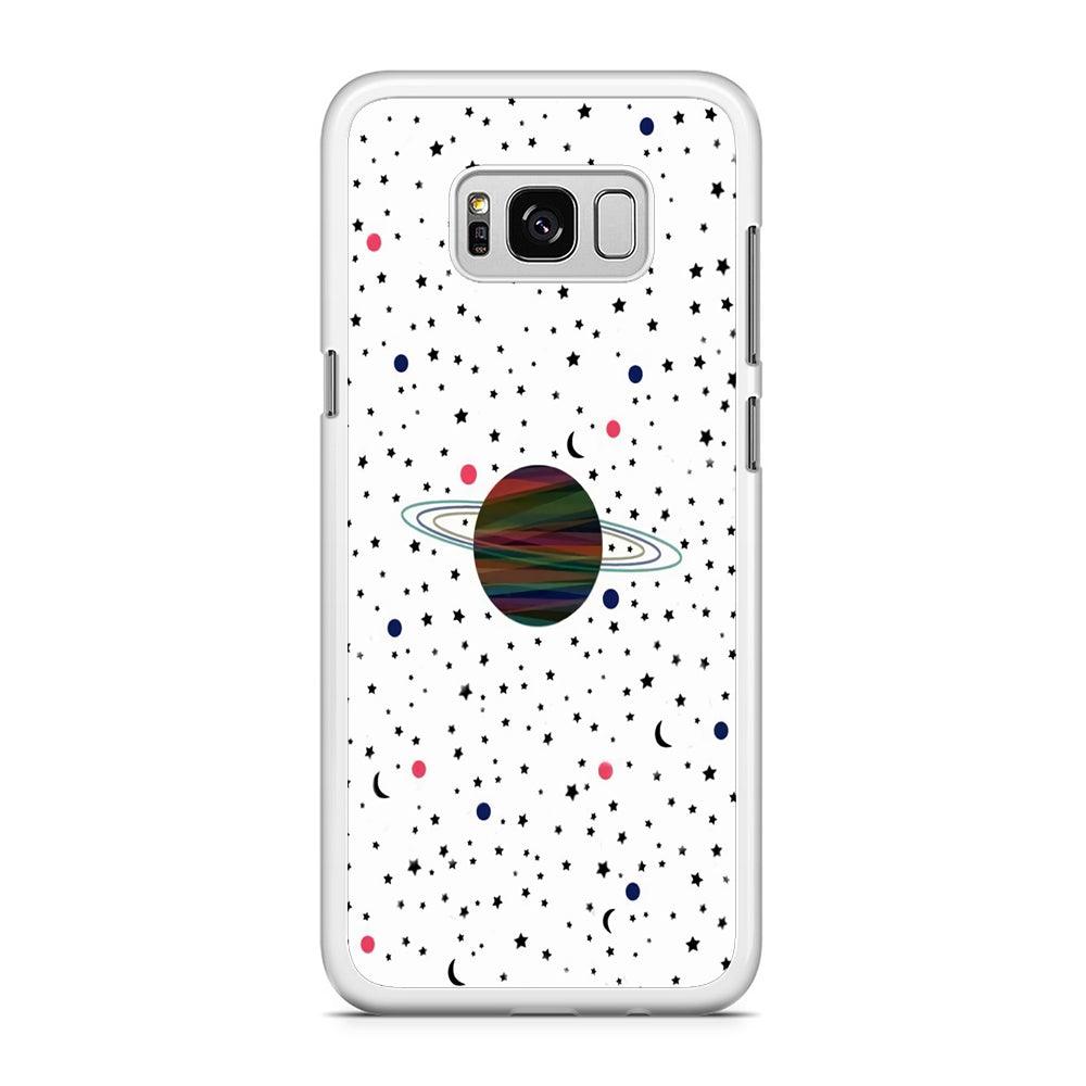 Space Pattern 001 Samsung Galaxy S8 Plus Case-Rubber / White (2D Case)-Xtracase