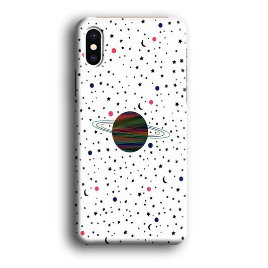 Space Pattern 001 iPhone Xs Case-Plastic / Full Wrap (3D Case)-Xtracase