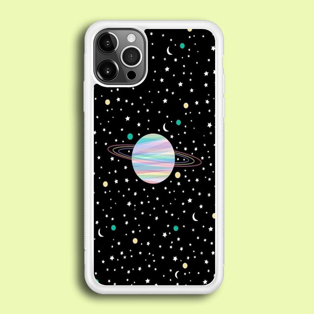 Space Pattern 002 iPhone 12 Pro Case-Rubber / White (2D Case)-Xtracase